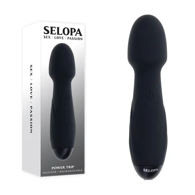 selopa power trip black 188 cm usb rechargeable massage wand
