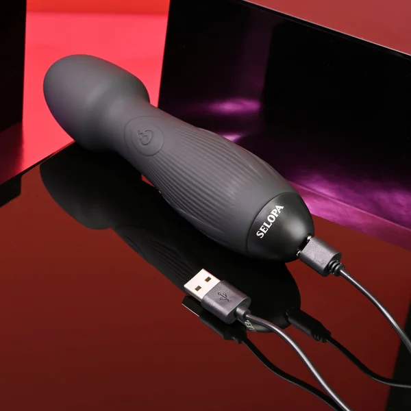 Selopa POWER TRIP - Black 18.8 cm USB Rechargeable Massage Wand — image 8 of 8