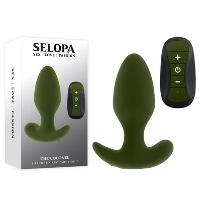 selopa the colonel green 101 cm usb rechargeable vibrating butt plug with wireless remote