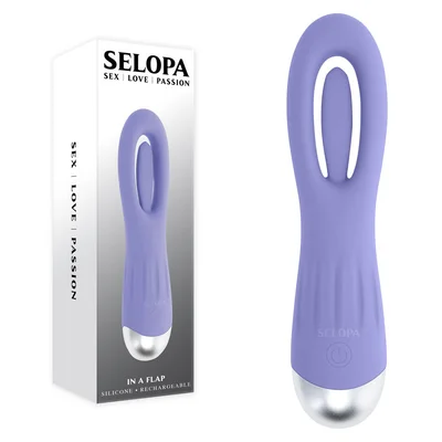 selopa in a flap purple 15 cm usb rechargeable flicking stimulator