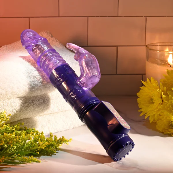 Selopa BUNNY THRUSTER - Purple 24.8 cm Thrusting Rabbit Vibrator — image 4 of 9