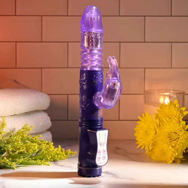 Selopa BUNNY THRUSTER - Purple 24.8 cm Thrusting Rabbit Vibrator — image 2 of 9