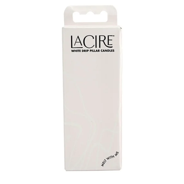 LaCire Drip Pillar Candles - White - White Drip Candles - Set of 3 — image 4 of 4