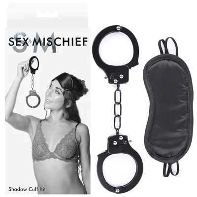 sex mischief shadow cuff kit black 2 piece set