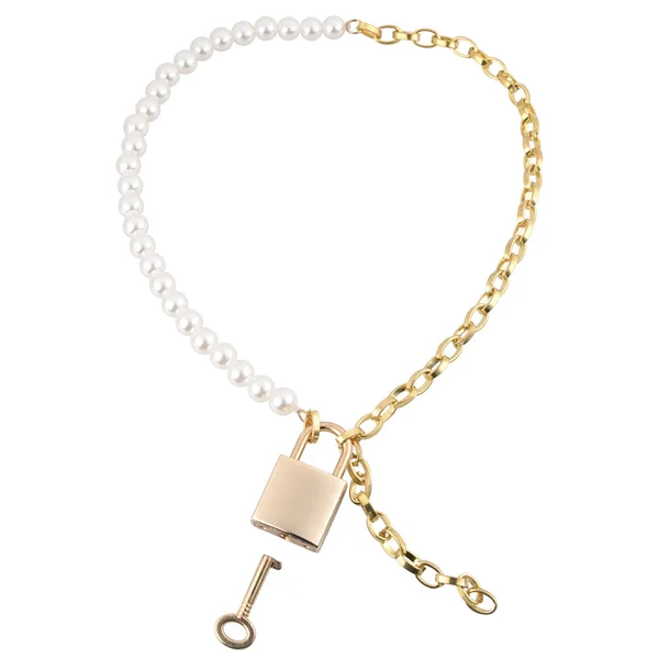 Sex & Mischief Pearl Day Collar - Pearl/Gold Necklace — image 6 of 7