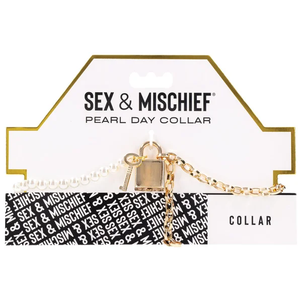 Sex & Mischief Pearl Day Collar - Pearl/Gold Necklace — image 7 of 7