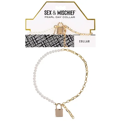 sex mischief pearl day collar pearlgold necklace