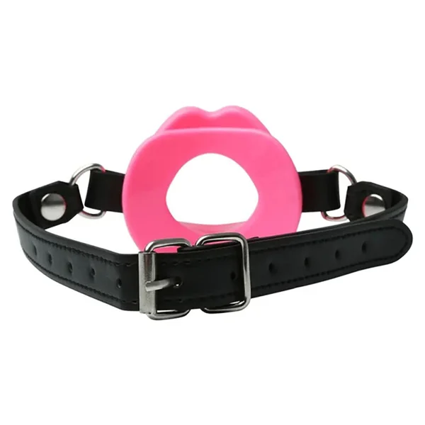 Sex & Mischief Silicone Lips Mouth Gag - Pink - Pink Mouth Restraint — image 5 of 6