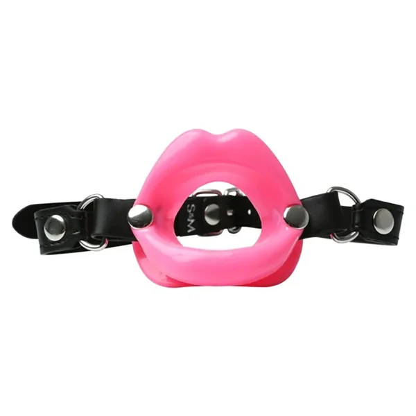 Sex & Mischief Silicone Lips Mouth Gag - Pink - Pink Mouth Restraint — image 4 of 6