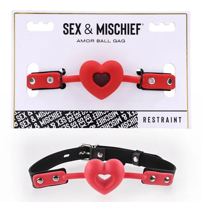 sex mischief amor ball gag redblack mouth restraint