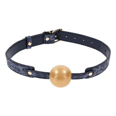 sex mischief cougar ball gag navy bluegold mouth restraint