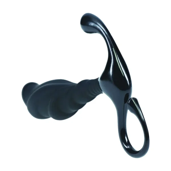 LEVELZ Rippled with Hard Loop Prostate Massager - Large - Black Large Prostate Massager — image 5 of 9