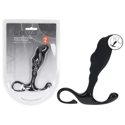 levelz rippled with hard loop prostate massager large black large prostate massager