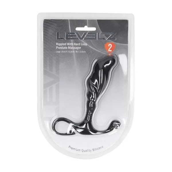 LEVELZ Rippled with Hard Loop Prostate Massager - Large - Black Large Prostate Massager — image 8 of 9