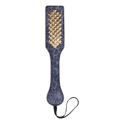 sex mischief cougar studded paddle navy blue paddle with gold studs