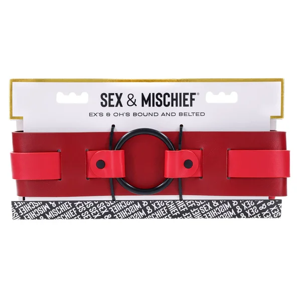 S&M Exs & Ohs Bound and Belted - Red Bondage Belt