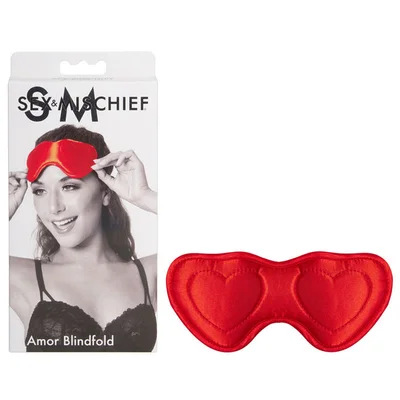 sex mischief amor blindfold red padded blindfold