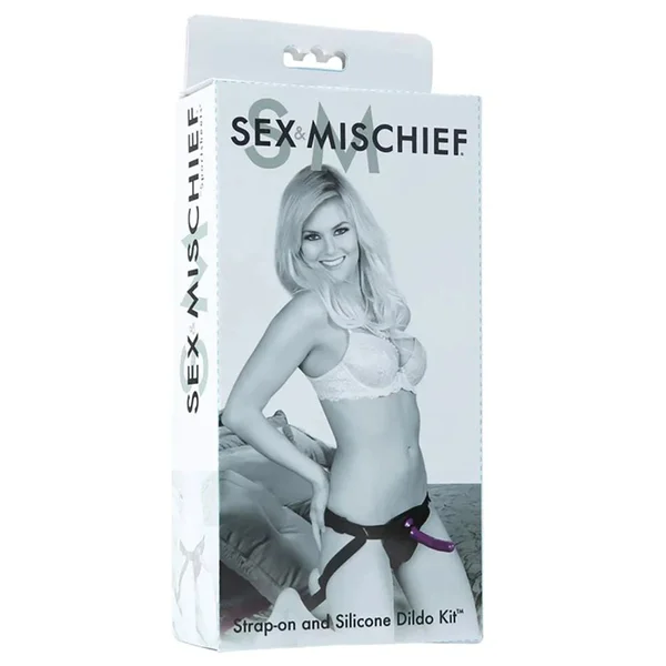 Sex & Mischief Strap-On & Silicone Dildo Kit - Black/Purple Adjustable Strap-On — image 7 of 7