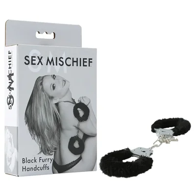 sex mischief furry handcuffs black black restraints
