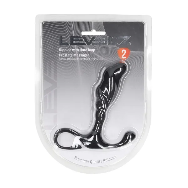 LEVELZ Rippled with Hard Loop Prostate Massager - Medium - Black Medium Prostate Massager — image 8 of 9