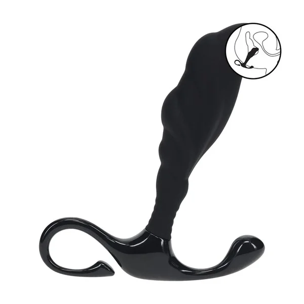 LEVELZ Rippled with Hard Loop Prostate Massager - Medium - Black Medium Prostate Massager — image 2 of 9