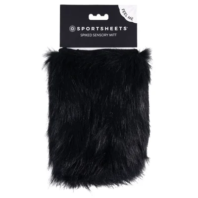 sportsheets spiked sensory mitt black furry mitt with spikes