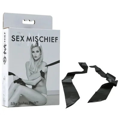 sex mischief silky sashes black black restraints