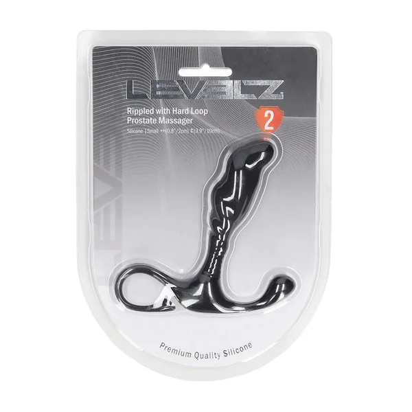 LEVELZ Rippled with Hard Loop Prostate Massager - Small - Black Small Prostate Massager — image 8 of 9