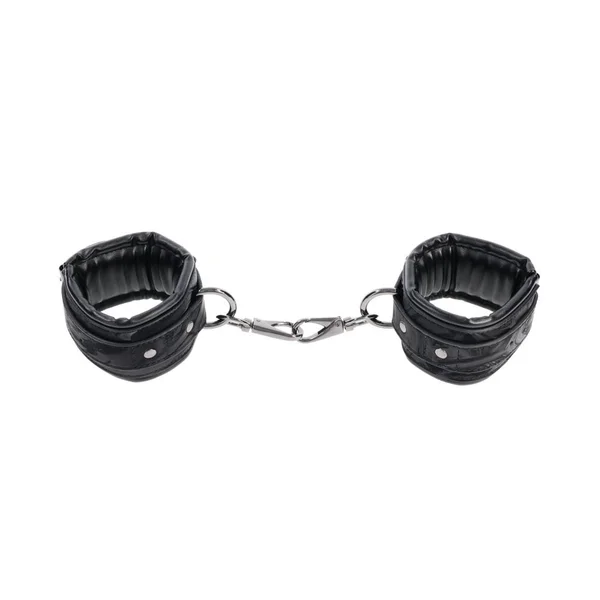 SPORTSHEETS Velvet Noir Handcuffs - Black Adjustable Cuff Restraints — image 7 of 9