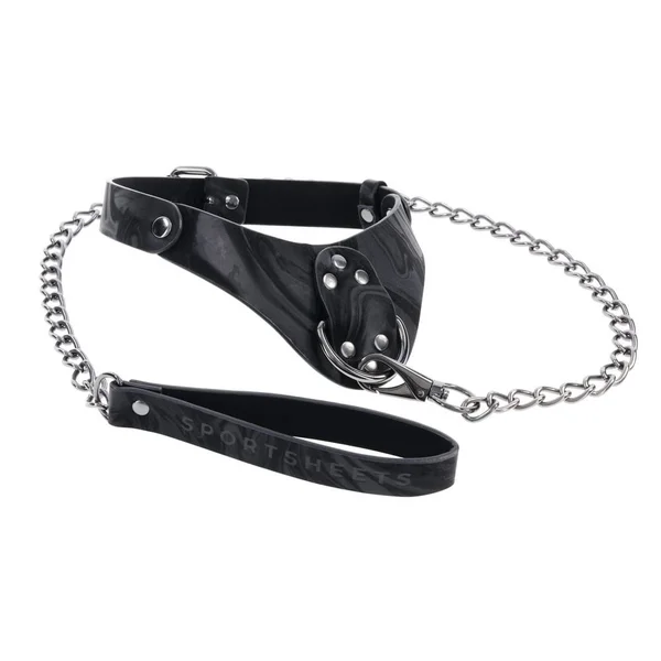 SPORTSHEETS Velvet Noir Collar & Leash - Black Restraint & Leash — image 6 of 9