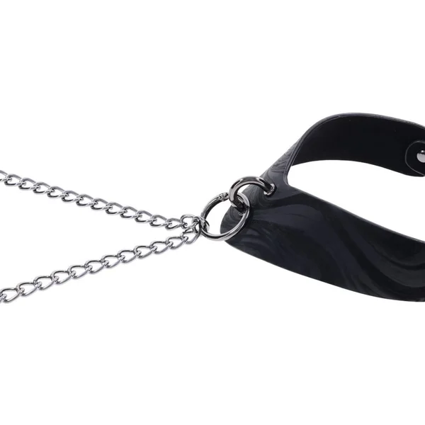 SPORTSHEETS Velvet Noir Collar & Removable Clamps - Black Neck & Nipple Restraints — image 7 of 9