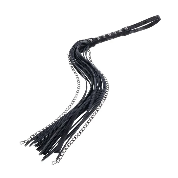 SPORTSHEETS Velvet Noir Chain Flogger - Black 43 cm Flogger Whip — image 7 of 9
