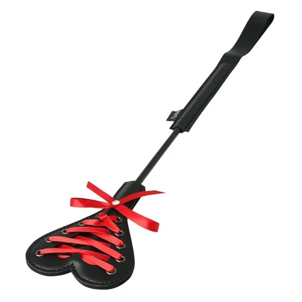 Sex & Mischief Heart Beat Crop - Black/Red 37.5 cm Crop Whip — image 3 of 5
