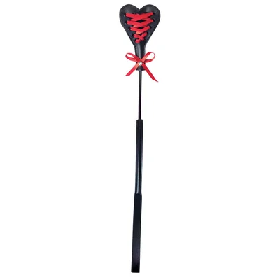 sex mischief heart beat crop blackred 375 cm crop whip