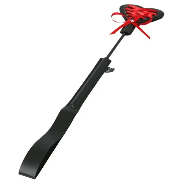 Sex & Mischief Heart Beat Crop - Black/Red 37.5 cm Crop Whip — image 5 of 5