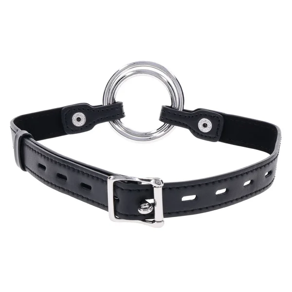 EDGE Interchangeable Ring Gag - Black Mouth Gag Restraint with 2 Interchangeable Pieces — image 7 of 9