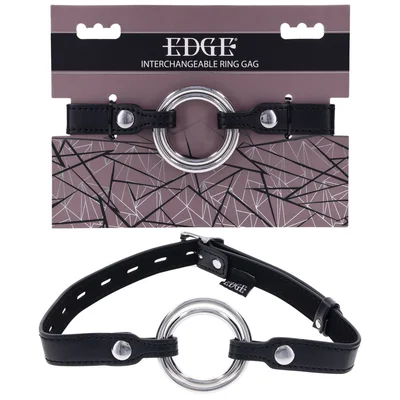 edge interchangeable ring gag black mouth gag restraint with 2 interchangeable pieces