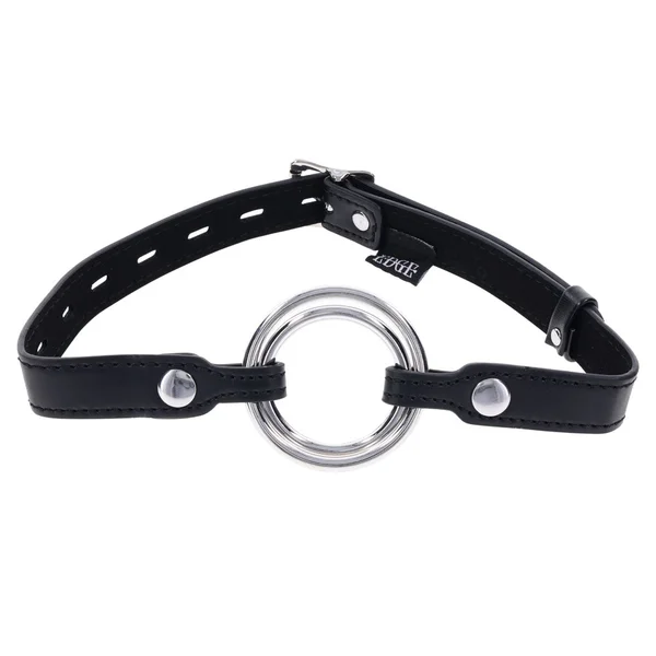 EDGE Interchangeable Ring Gag - Black Mouth Gag Restraint with 2 Interchangeable Pieces — image 3 of 9