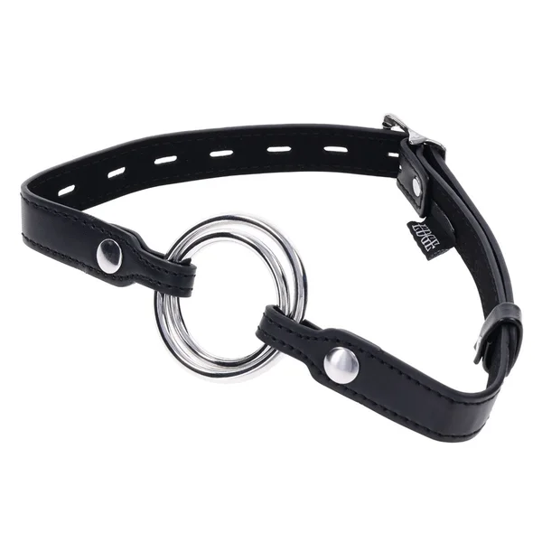 EDGE Interchangeable Ring Gag - Black Mouth Gag Restraint with 2 Interchangeable Pieces — image 5 of 9