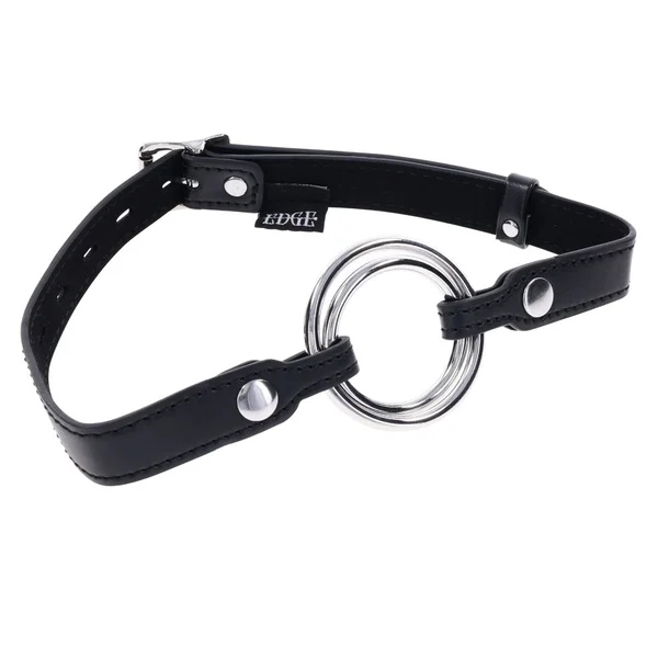 EDGE Interchangeable Ring Gag - Black Mouth Gag Restraint with 2 Interchangeable Pieces — image 4 of 9