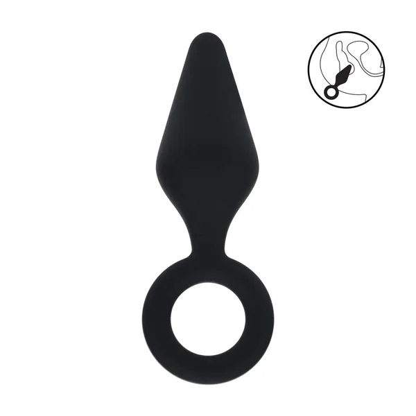 LEVELZ Silicone Anal Plug with Loop - Large - Black Large Butt Plug — image 2 of 8