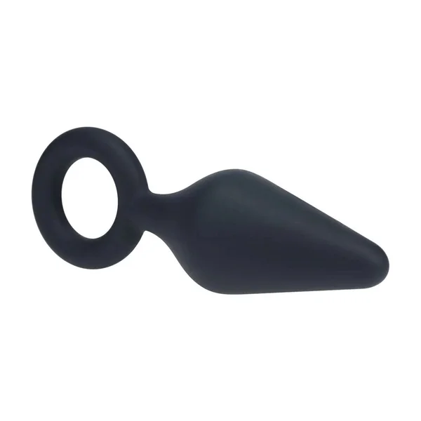 LEVELZ Silicone Anal Plug with Loop - Large - Black Large Butt Plug — image 3 of 8