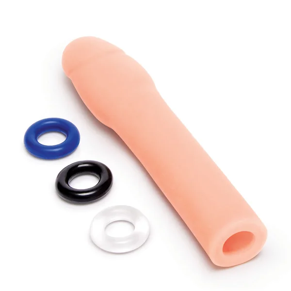 Size Up Realistic 2 Inch Penis Extender - Flesh 5 cm (2'') Penis Extension Sleeve — image 4 of 6