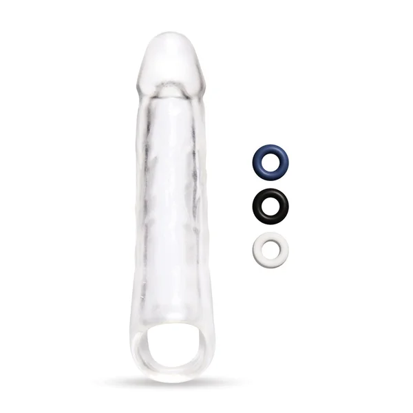 Size Up 3 Inch See-Thru Penis Extender with Ball Loop - Clear 7.6 cm (3'') Penis Extension Sleeve — image 4 of 7
