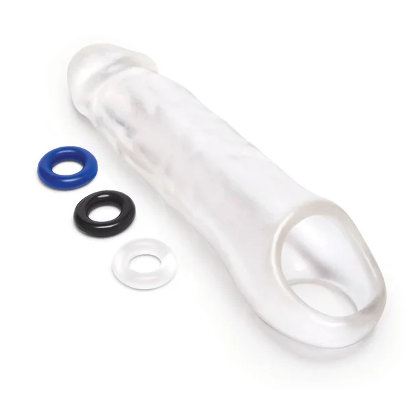 Size Up 3 Inch See-Thru Penis Extender with Ball Loop - Clear 7.6 cm (3'') Penis Extension Sleeve — image 5 of 7