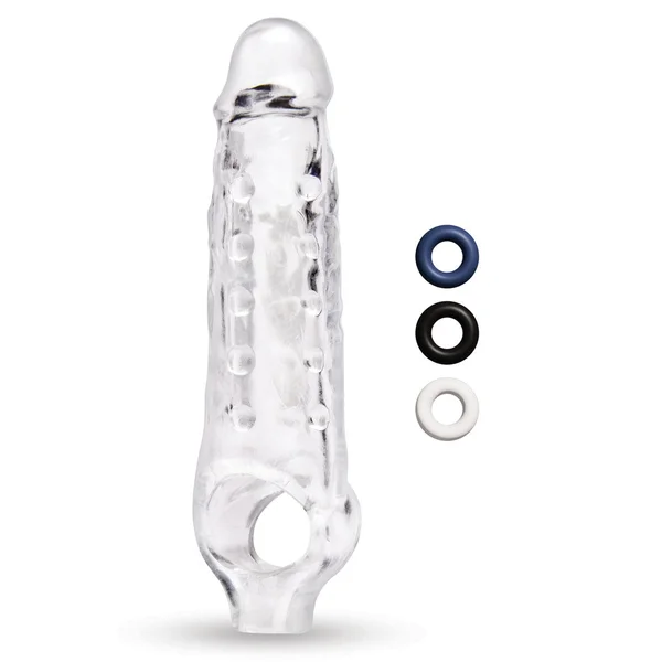 Size Up 1 Inch See-Thru Stretch Penis Extender - Clear 2.5 cm (1'') Penis Extension Sleeve — image 4 of 7