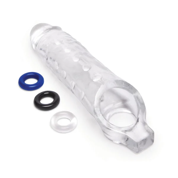 Size Up 1 Inch See-Thru Stretch Penis Extender - Clear 2.5 cm (1'') Penis Extension Sleeve — image 5 of 7