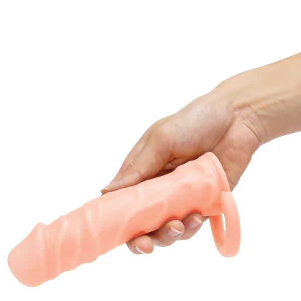 Size Up Realistic 1 Inch Penis Extender - Flesh - Flesh 2.5 cm (1'') Penis Extension Sleeve — image 2 of 7