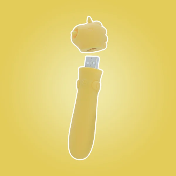 Unihorn - USB Bullet - Bean Blossom - Yellow USB Rechargeable Vibrating Bullet — image 3 of 6