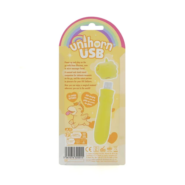 Unihorn - USB Bullet - Bean Blossom - Yellow USB Rechargeable Vibrating Bullet — image 6 of 6